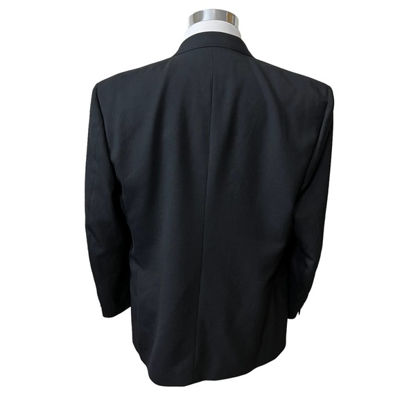 Vintage Henry Grethel Mens 42 Double Breasted Single Button Black Blazer USA - Picture 3 of 7
